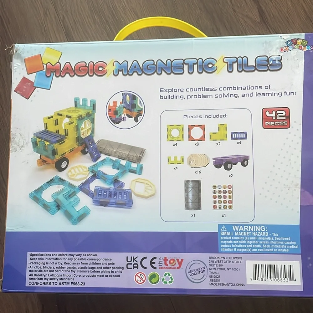 Magic Magnetic Tiles Stem Building Set children Game Ages 3+